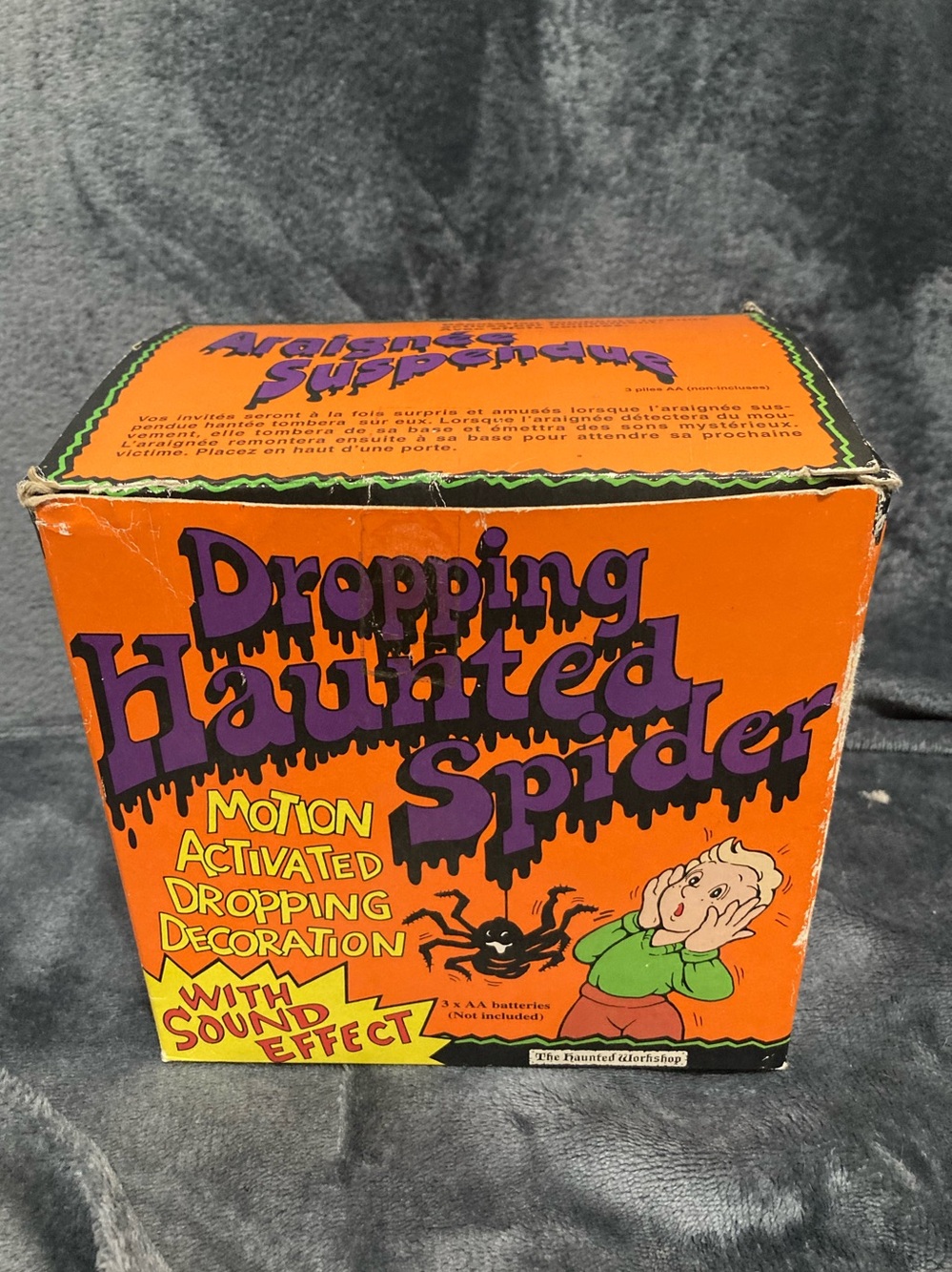 Vintage Halloween Decoration- Dropping Haunted Spider NWB 1988